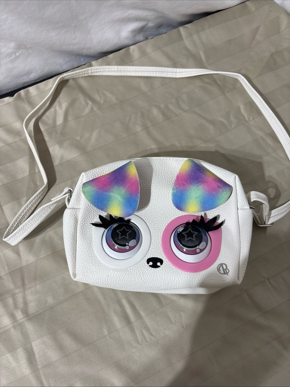 Kids Rainbow-Ear White Crossbody Purse - Cute Animal Face